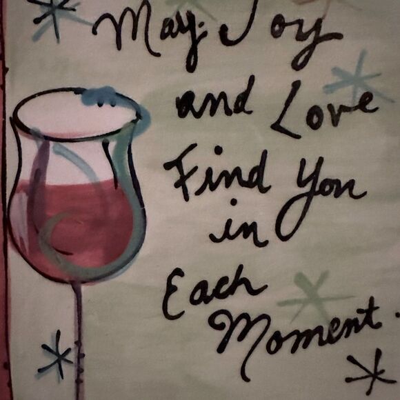 Vintage Julia Junkin handpained wine and cheese design trivit with raised bottom - Picture 3 of 7